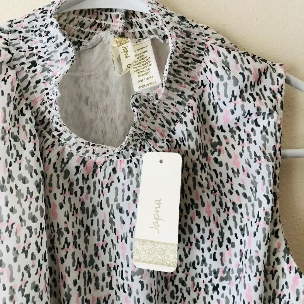 Japna Patterned Peplum Tank Small NWT - Picture 9 of 9